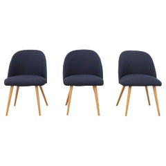 Sillas de Cóctel Tapizadas Estilo Saarinen con Patas Cónicas de Abedul Natural