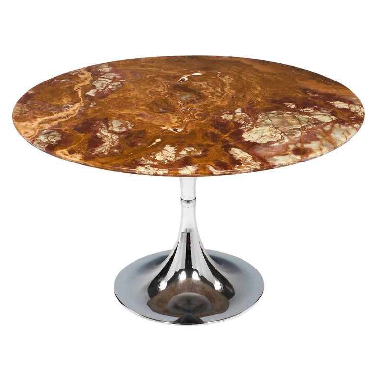 Saarinen Style Onyx Top Modernist Dining Table at 1stDibs