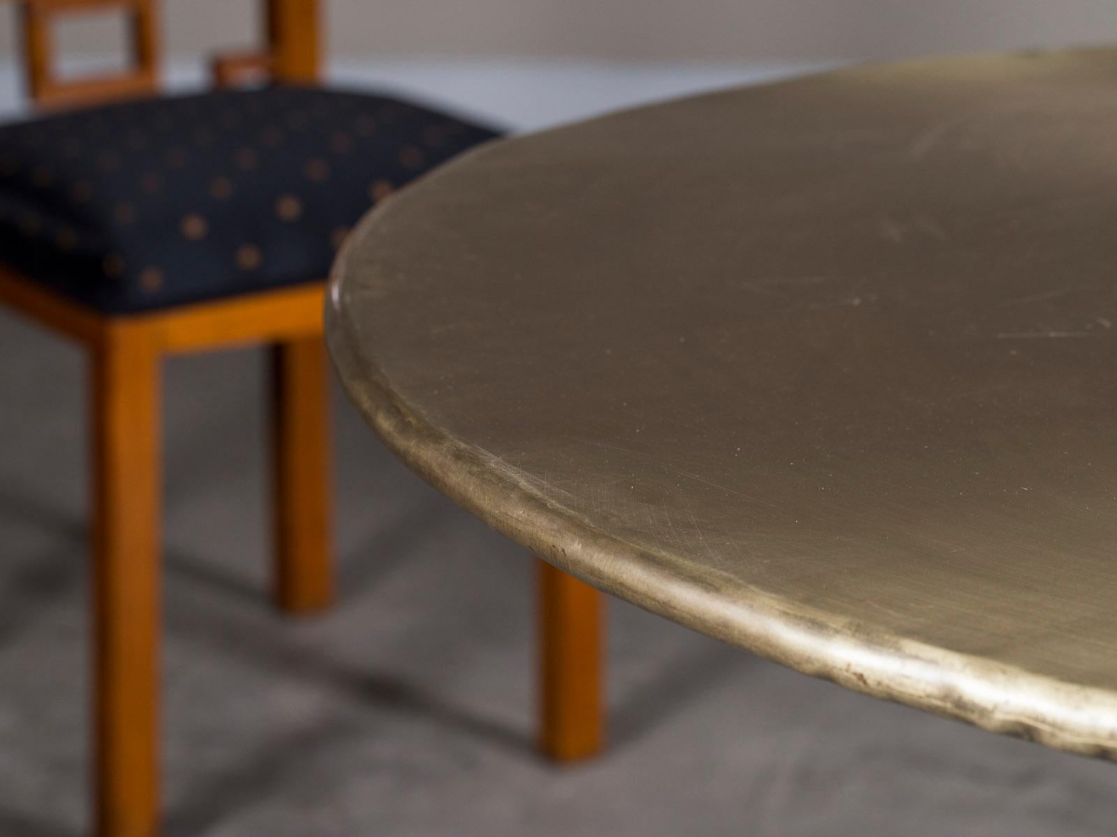 Saarinen Style Round Brass Dining Table from Holland 2