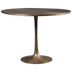 Saarinen Style Round Brass Dining Table from Holland