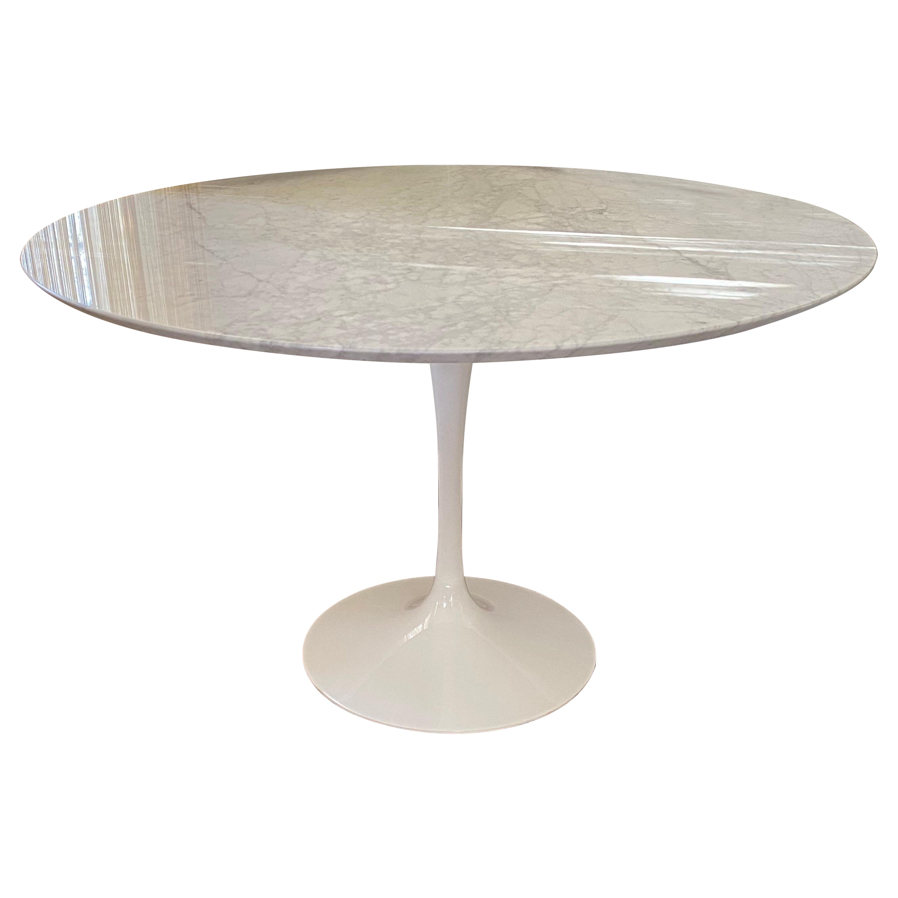 Saarinen Style Tulip Table With Carrera Marble Top