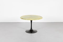 Saarinen Style Tulip Table with Green Onyx Top and Black Enameled Base
