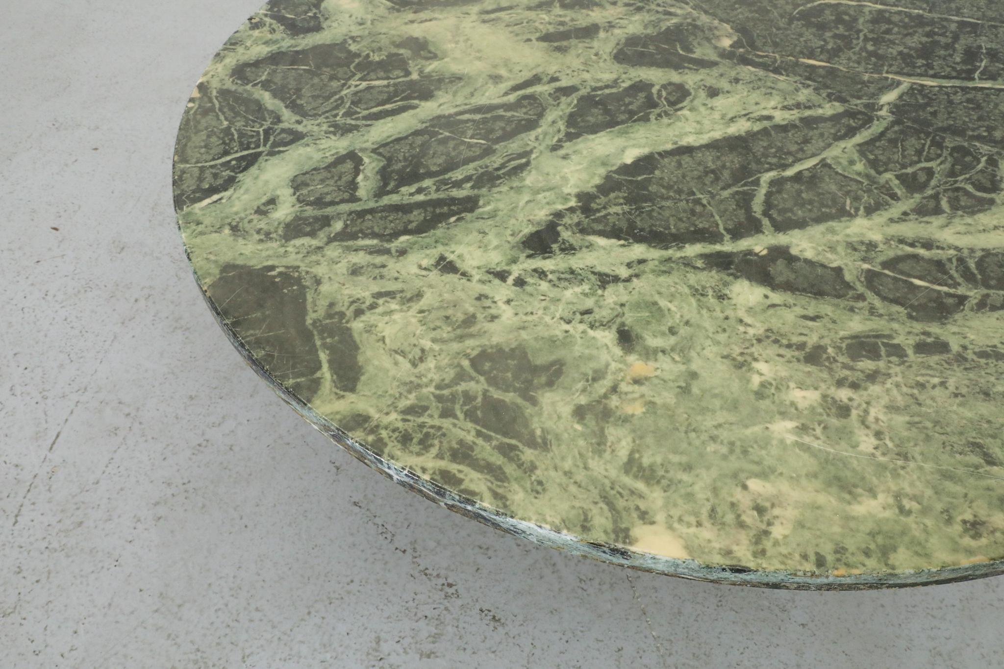 Table tulipe en marbre vert Verde Alpi, style Saarinen, milieu du siècle dernier en vente 1