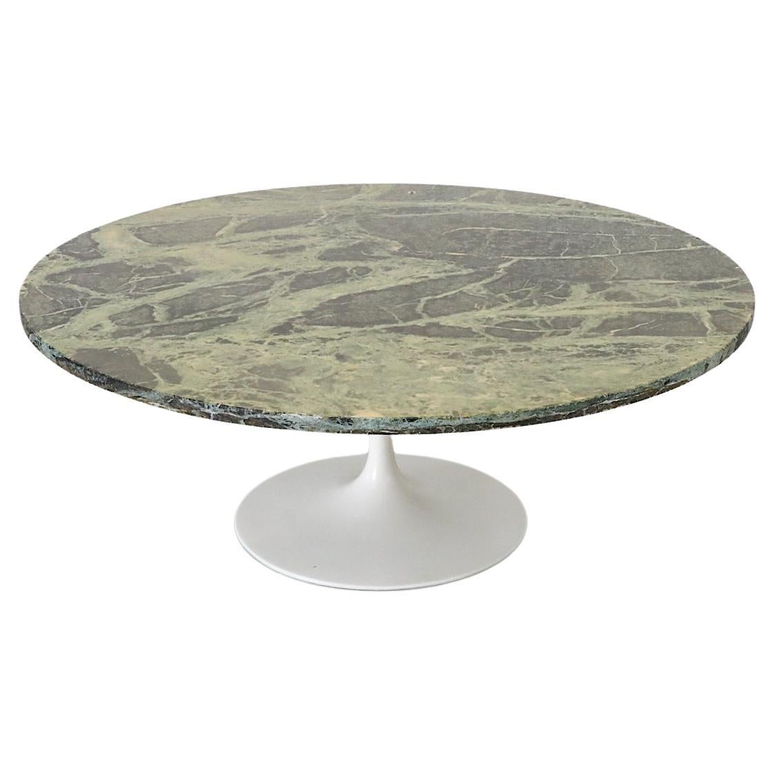 Table tulipe en marbre vert Verde Alpi, style Saarinen, milieu du siècle dernier en vente