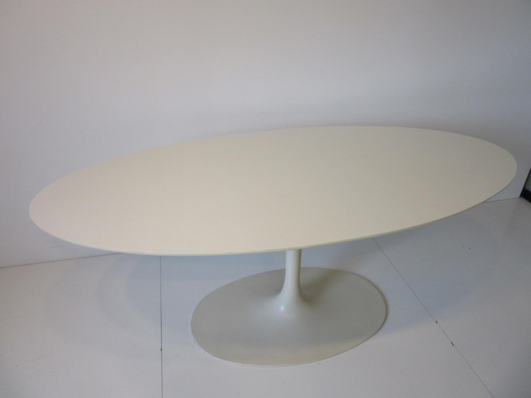 Mid-Century Modern Dining Table or Tulip Desk by Maurice Burke in the style of Saarinen 