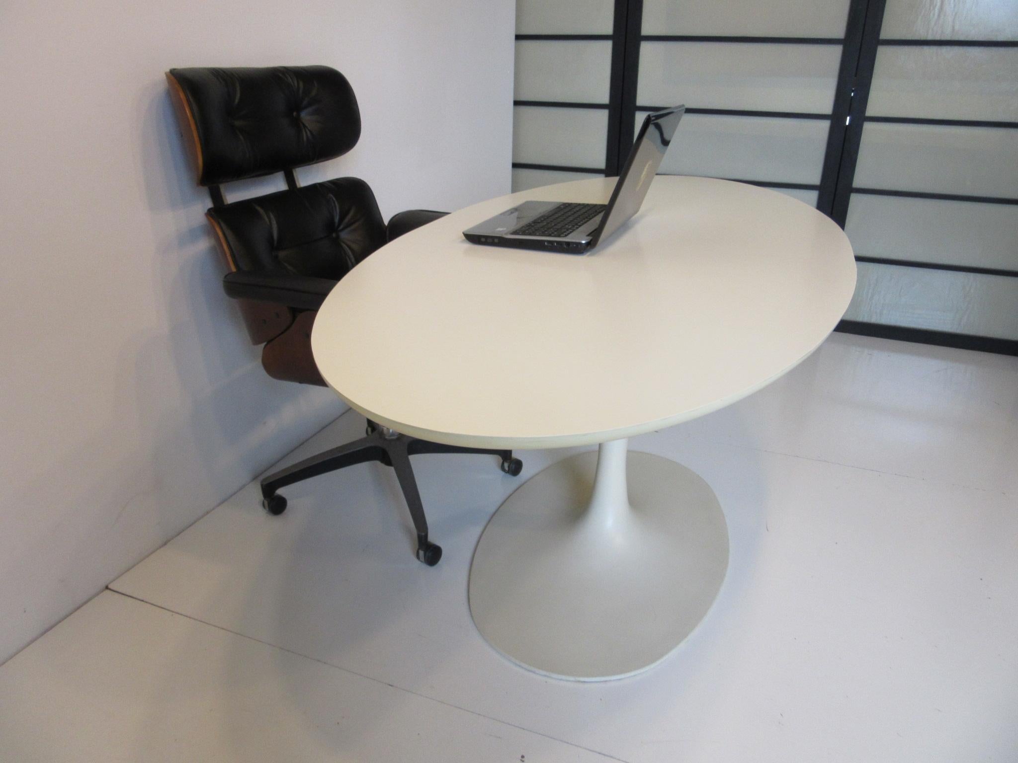 Dining Table or Tulip Desk by Maurice Burke in the style of Saarinen  1