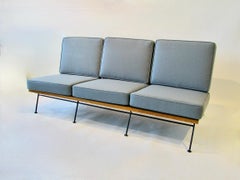 Saarinen Swanson Ficks Reed Wrought Iron with Wood Frame Couch