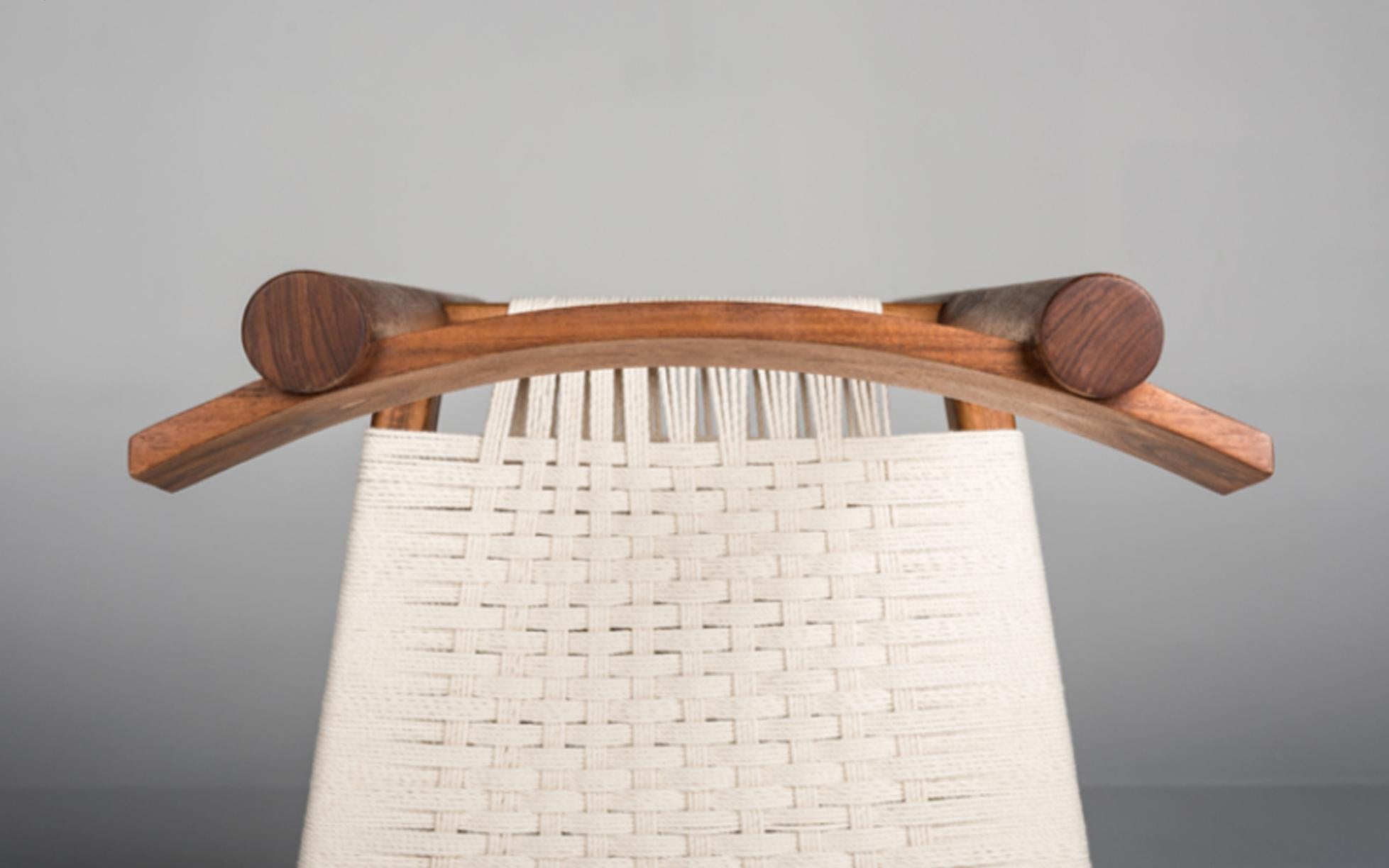 Moderne The Moderns Dining Chair with Handwoven Seat in Natural Caribbean Walnut, In Stock en vente