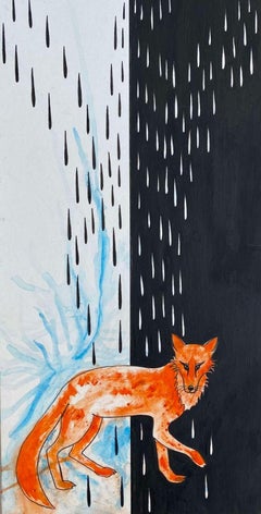 Art contemporain géorgien de Saba Dolikashvili - Renard en bleu