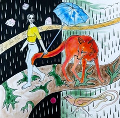 Art contemporain géorgien de Saba Dolikashvili - Sous la pluie