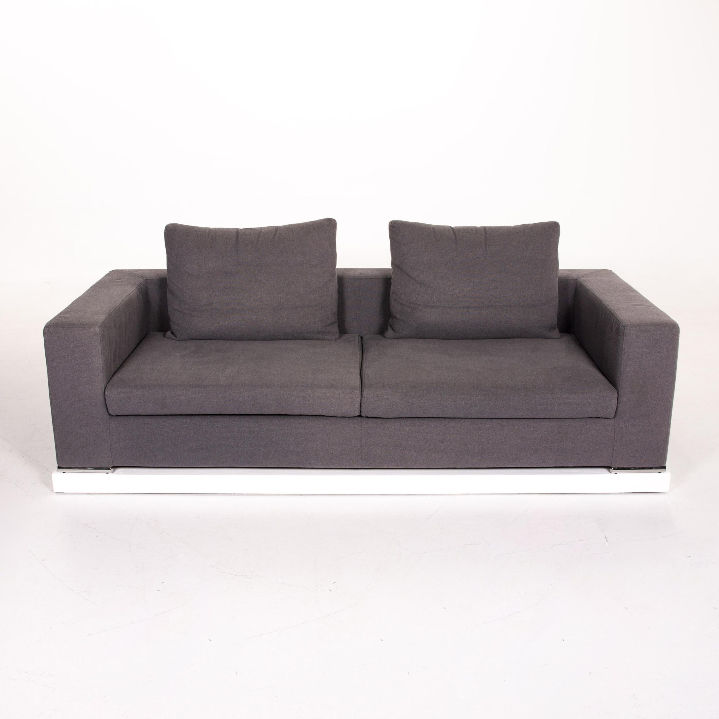 Contemporary Saba Italia Fabric Sofa Gray Two-Seat Couch For Sale
