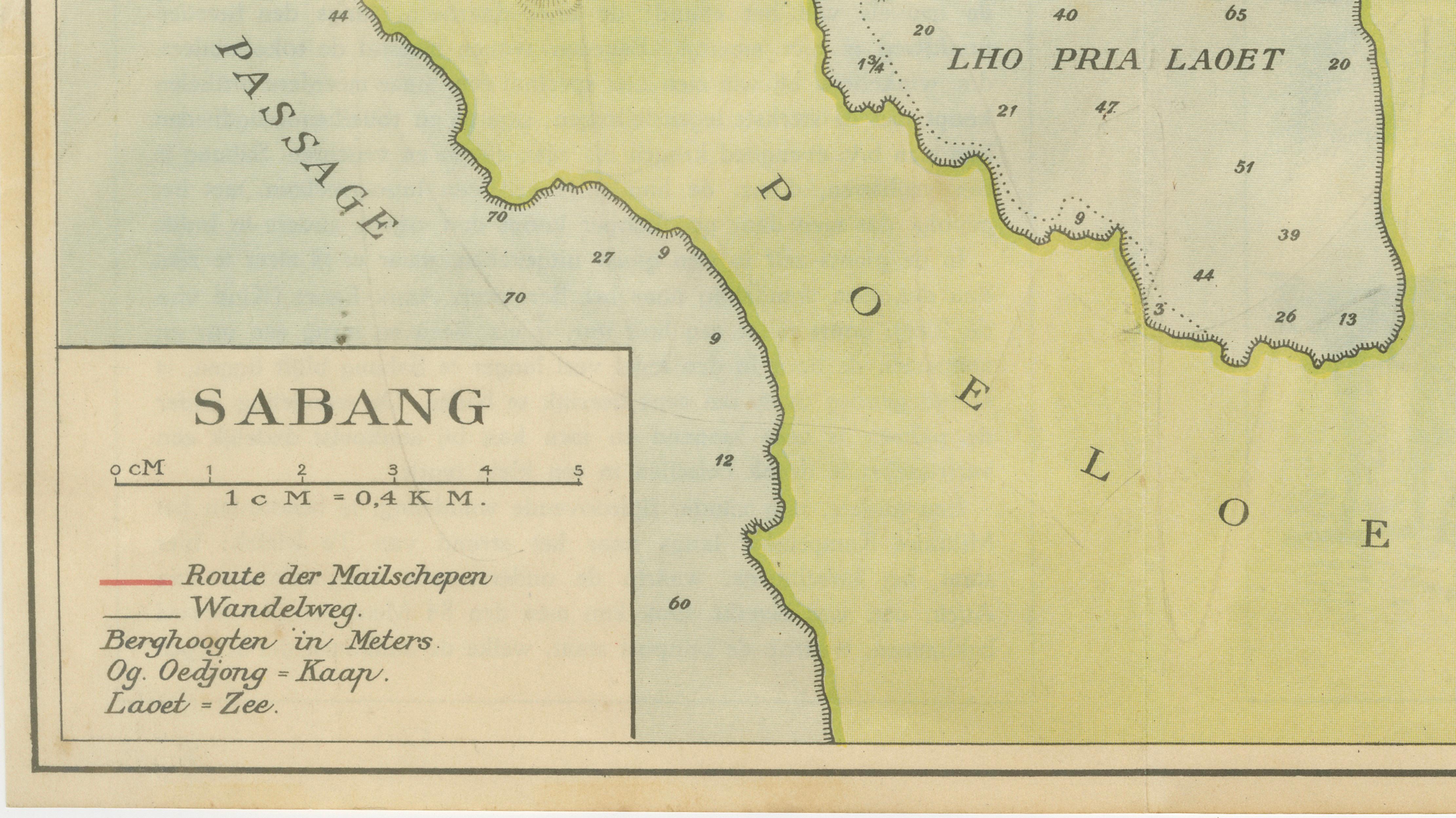 Sabang Bay & Pulau Weh – Antique Dutch Colonial Map of Sumatra, Indonesia, 1910