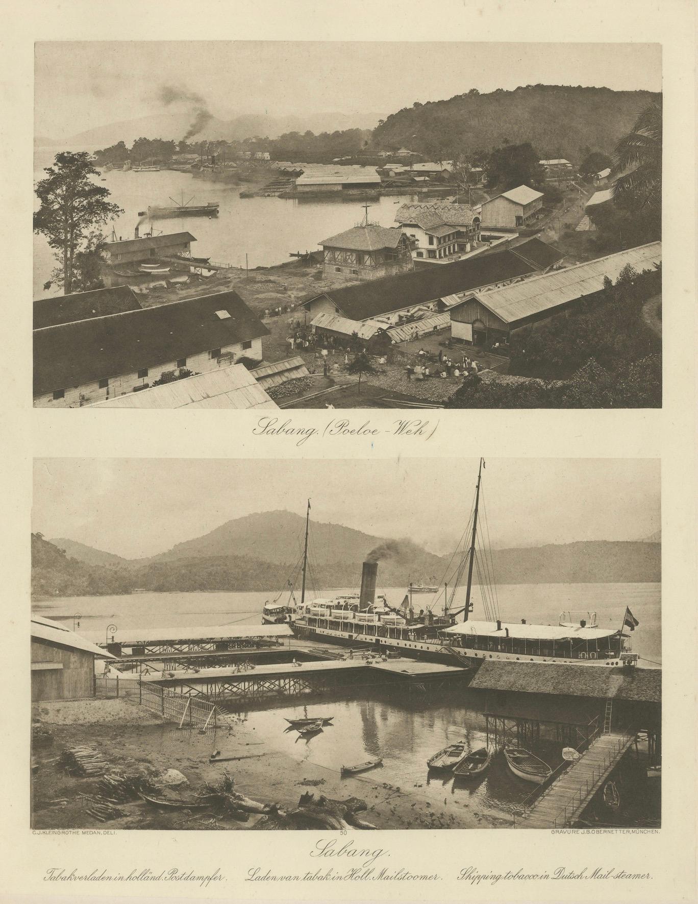 Sabang Port and Coaling Station, Pulau Weh - C.C. Kleingrothe, vers 1910
Plaque photogravure du portfolio 