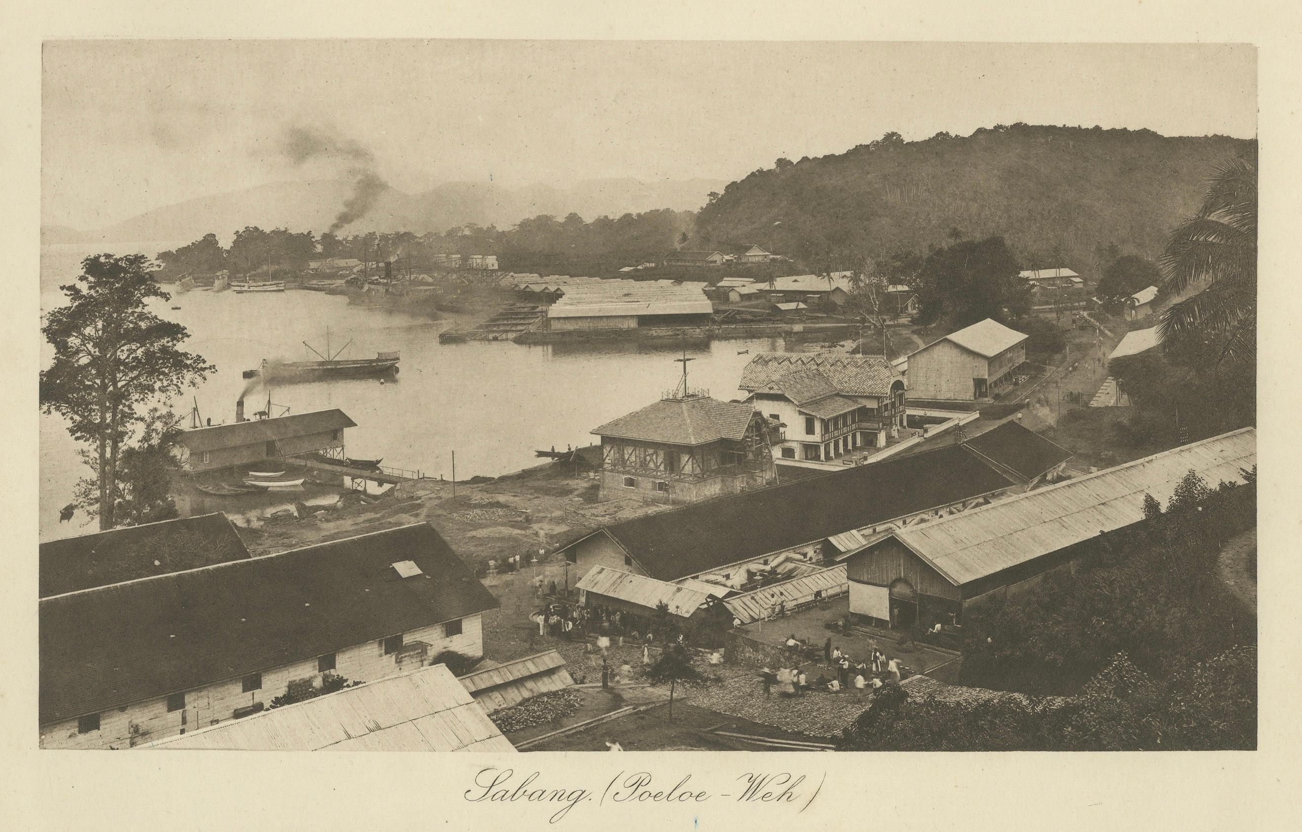 Néerlandais Port de Sabang, Pulau Weh - Kleingrothe Dutch East Indies Coaling Photo c.1910 en vente