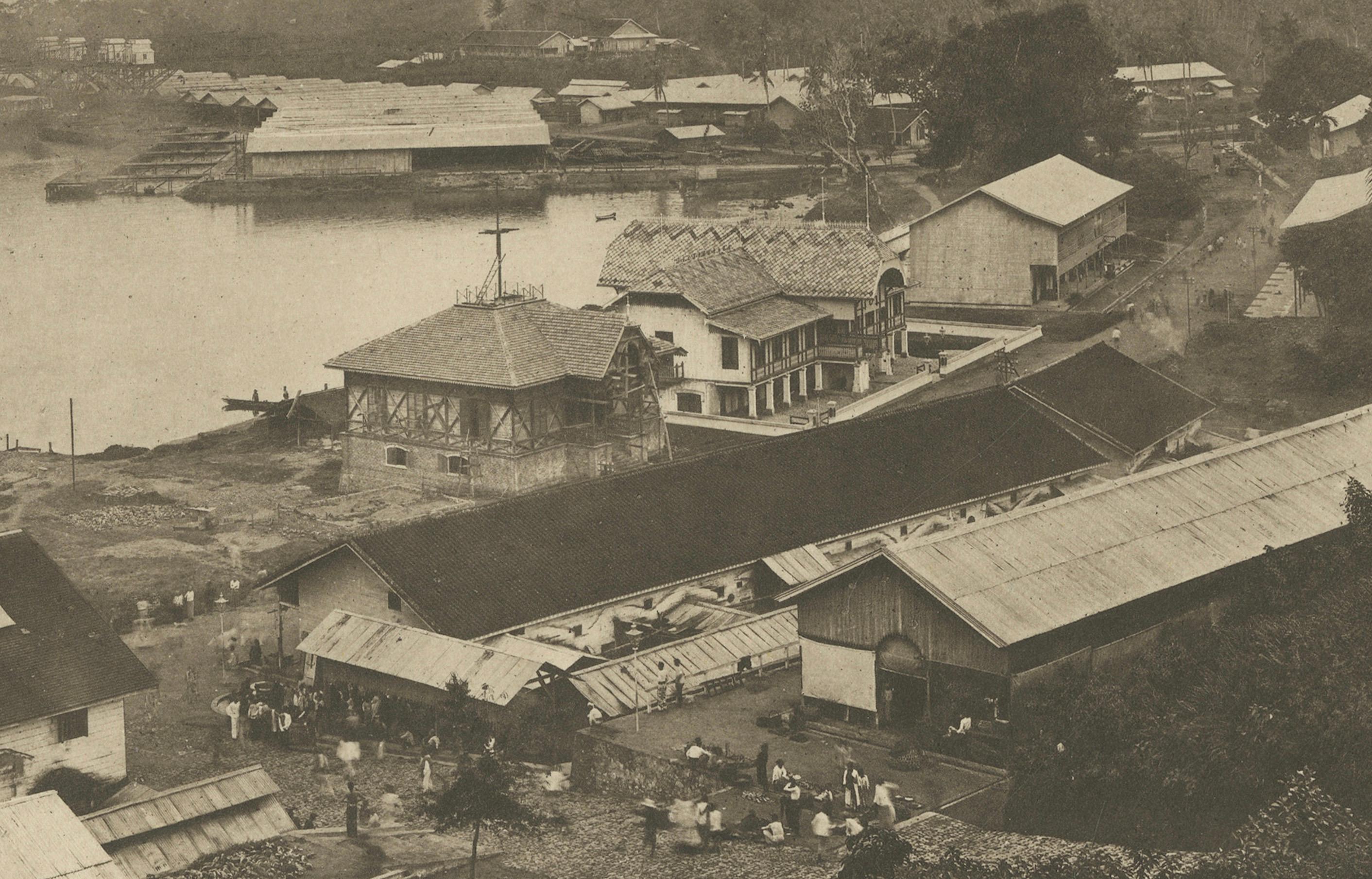 Papier Port de Sabang, Pulau Weh - Kleingrothe Dutch East Indies Coaling Photo c.1910 en vente