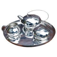 Sabattini Christofle Gallia Boule 4 Biece Tea Set