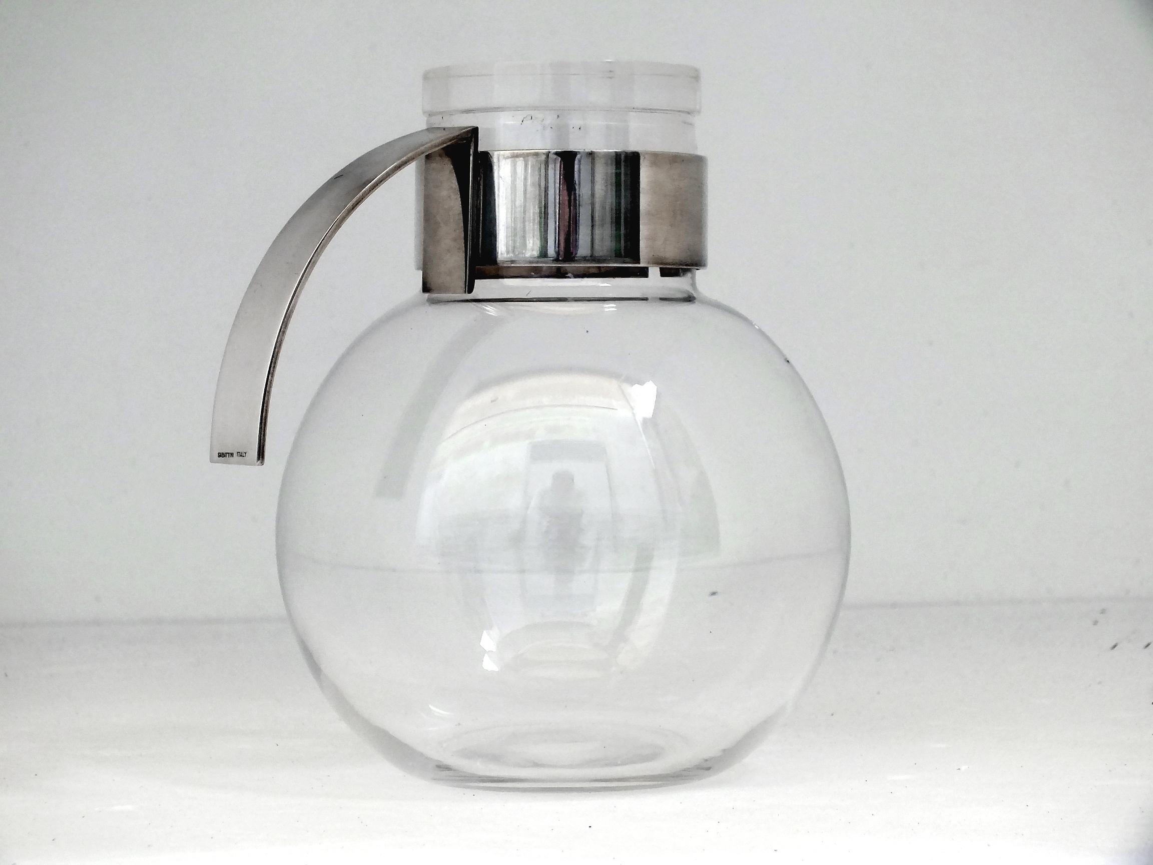 Sabattini Italien Design Jahre '70 veredelter Glaskrug im Angebot 5