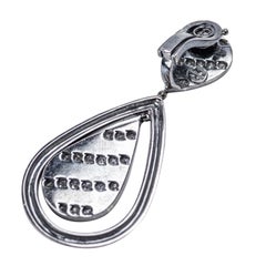 Sabbadini 18 K White Gold Diamond Stripe Drop Earrings