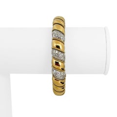 Sabbadini Schweres Armband aus 18 Karat Gelb- und Weißgold mit Diamanten, Italien