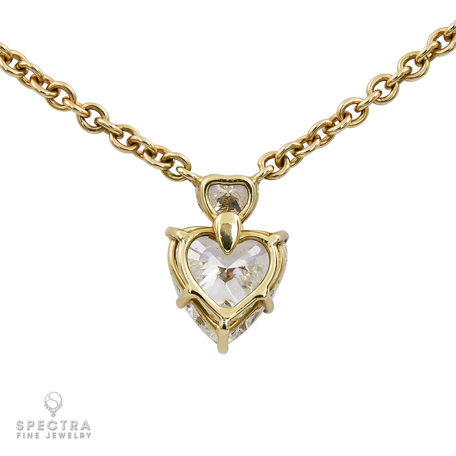 Contemporary Sabbadini 2.48 Carat Heart-Shape Diamond Pendant Necklace For Sale