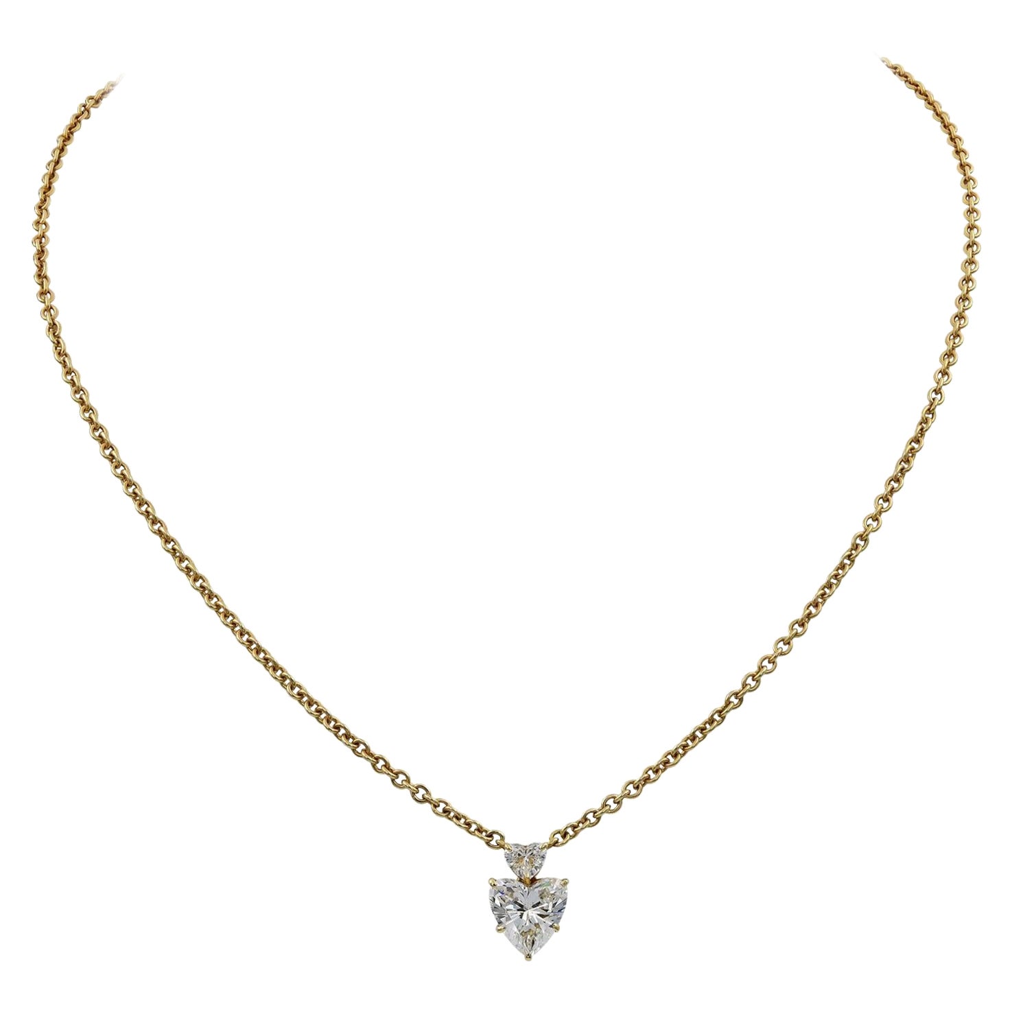 Sabbadini, collier pendentif en diamants en forme de cœur de 2,48 carats en vente