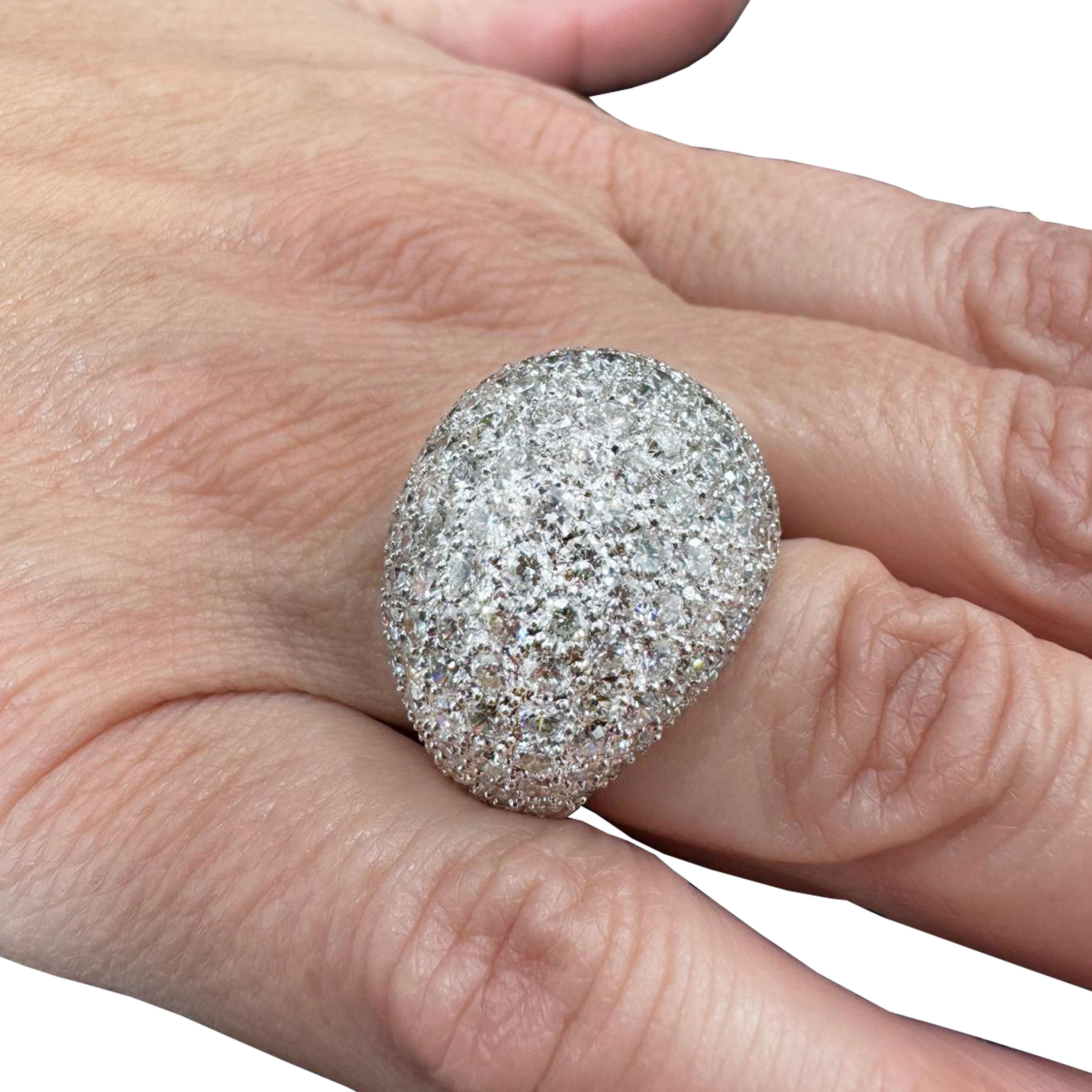 Sabbadini Anillo de Cóctel Bomba de Diamantes 9,48 ct Moderno en venta