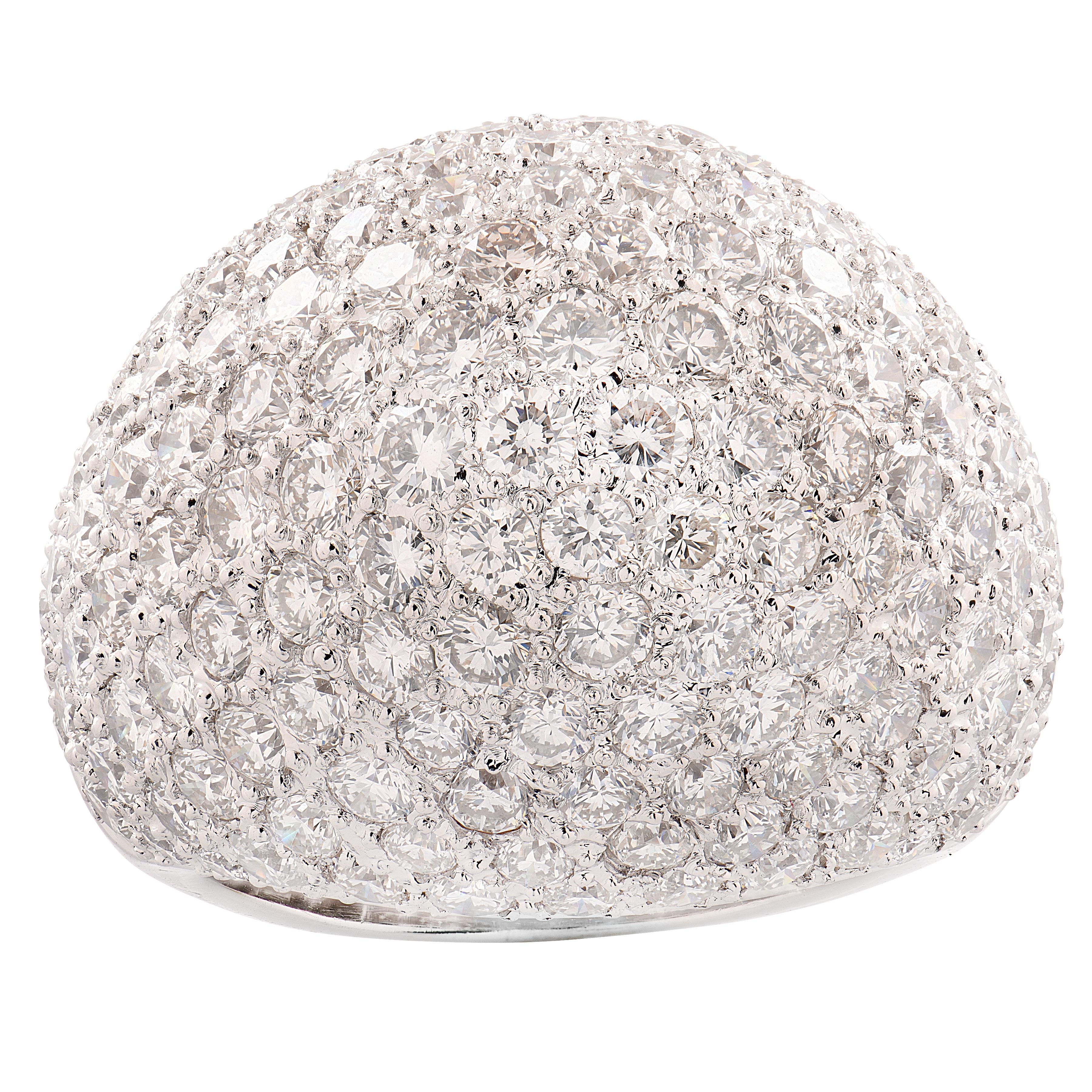 Sabbadini Anillo de Cóctel Bomba de Diamantes 9,48 ct Corte redondo en venta