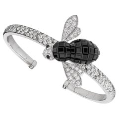 Sabbadini Bee Bracelet in Titanium, Diamonds & Black Sapphires