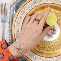 Sabbadini Bee Bracelet in Titanium, Diamonds & Pink Gold