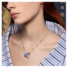 Collana Sabbadini Bee, incastonatura invisibile zaffiri blu chiaro