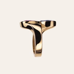 Sabbadini Blue and Pink Sapphire Gold Ring