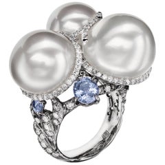 Sabbadini Cocktail Ring with South Sea Natural Pearls Sabbadini Cocktail Ring with South Sea Natural Pearls