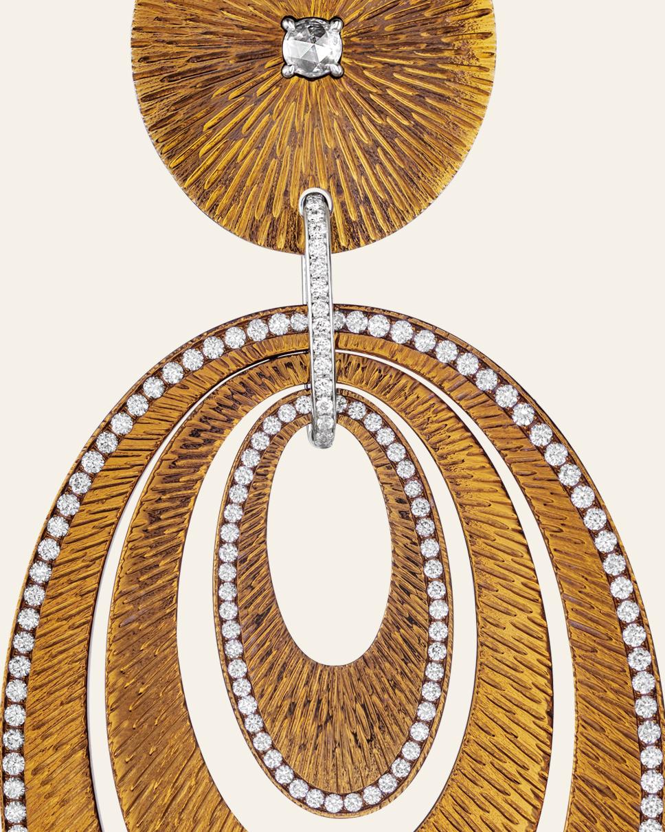 Sabbadini Contemporary Titanium, Gold and Diamond Earrings For Sale 2