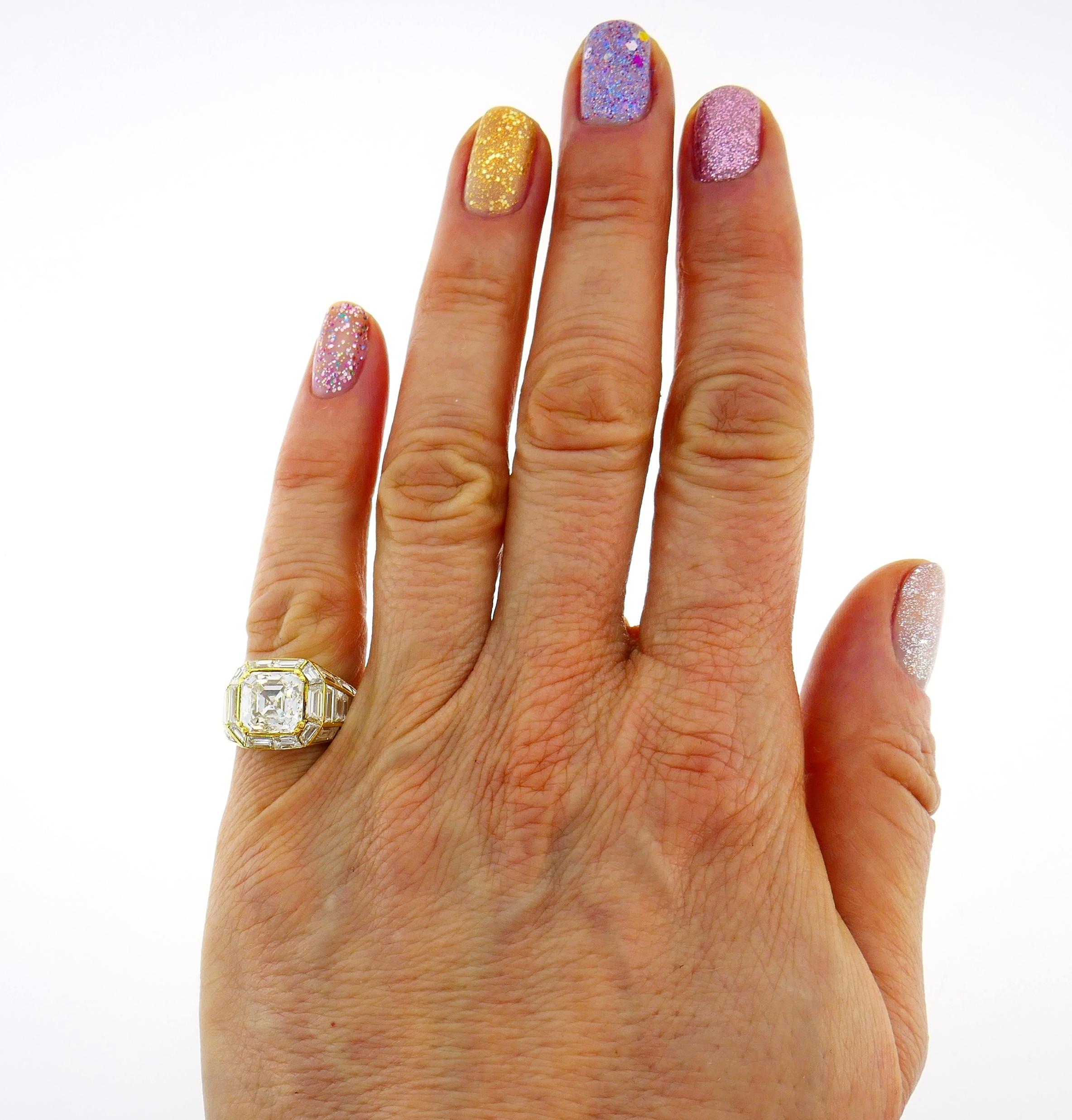 Sabbadini Diamond Yellow Gold Ring, 3.23 Carat GIA 2