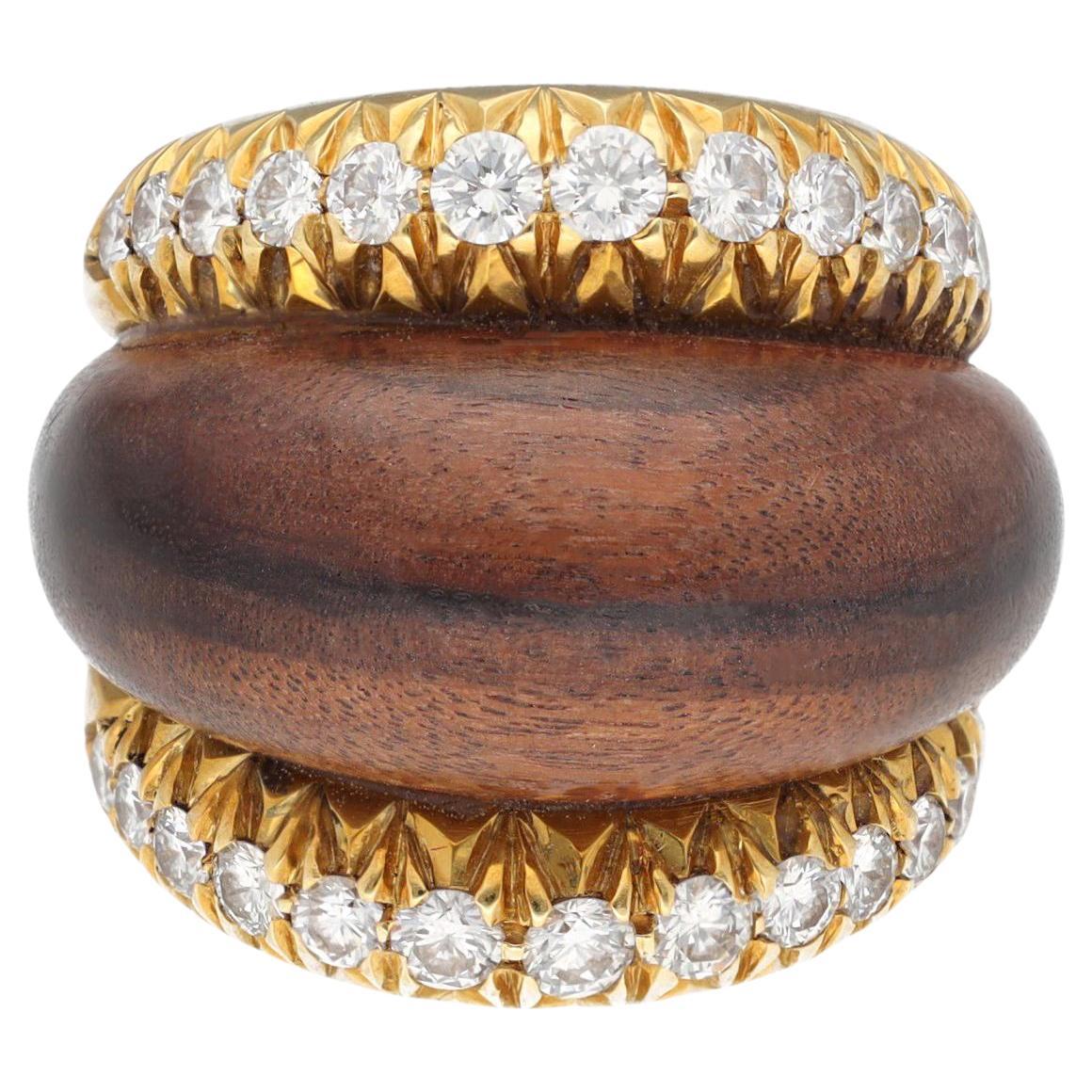 SABBADINI Exotic Wood Dome Ring For Sale