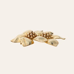 Sabbadini Flower Yellow Gold Brooch