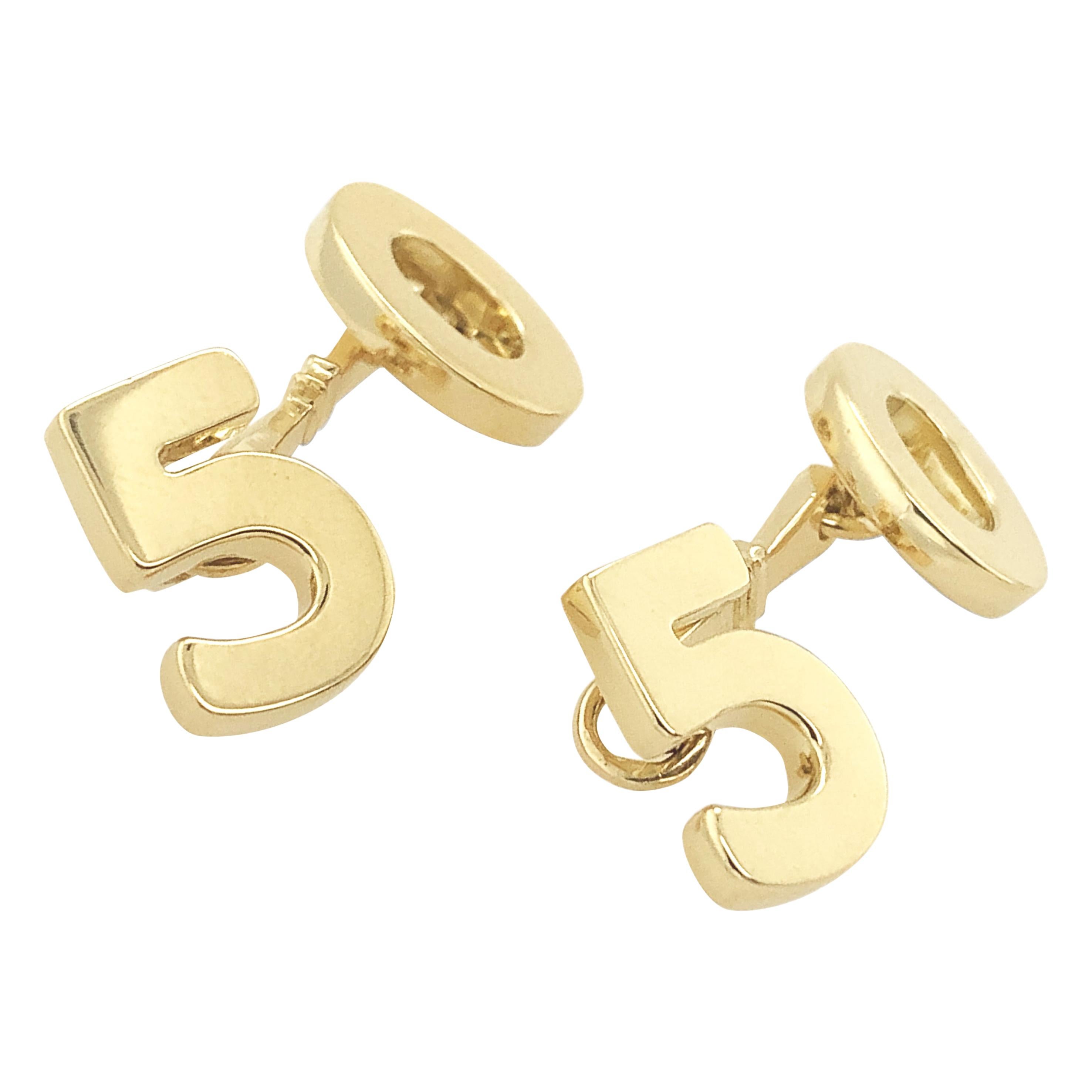 Sabbadini Gold 50/50 Cufflinks For Sale