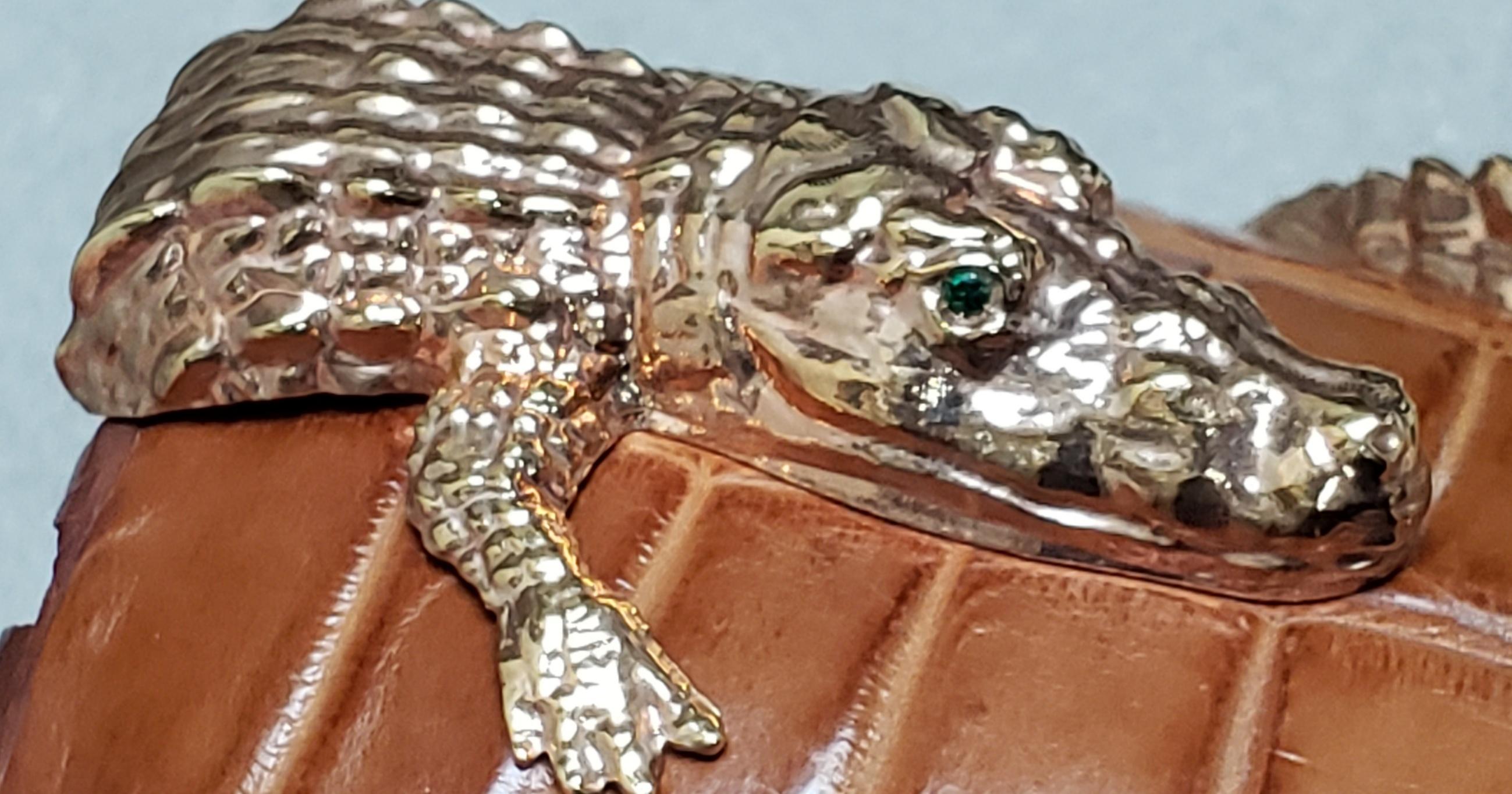 SABBADINI Italy 18K Rose Gold Alligator cuff bracelet 3.25