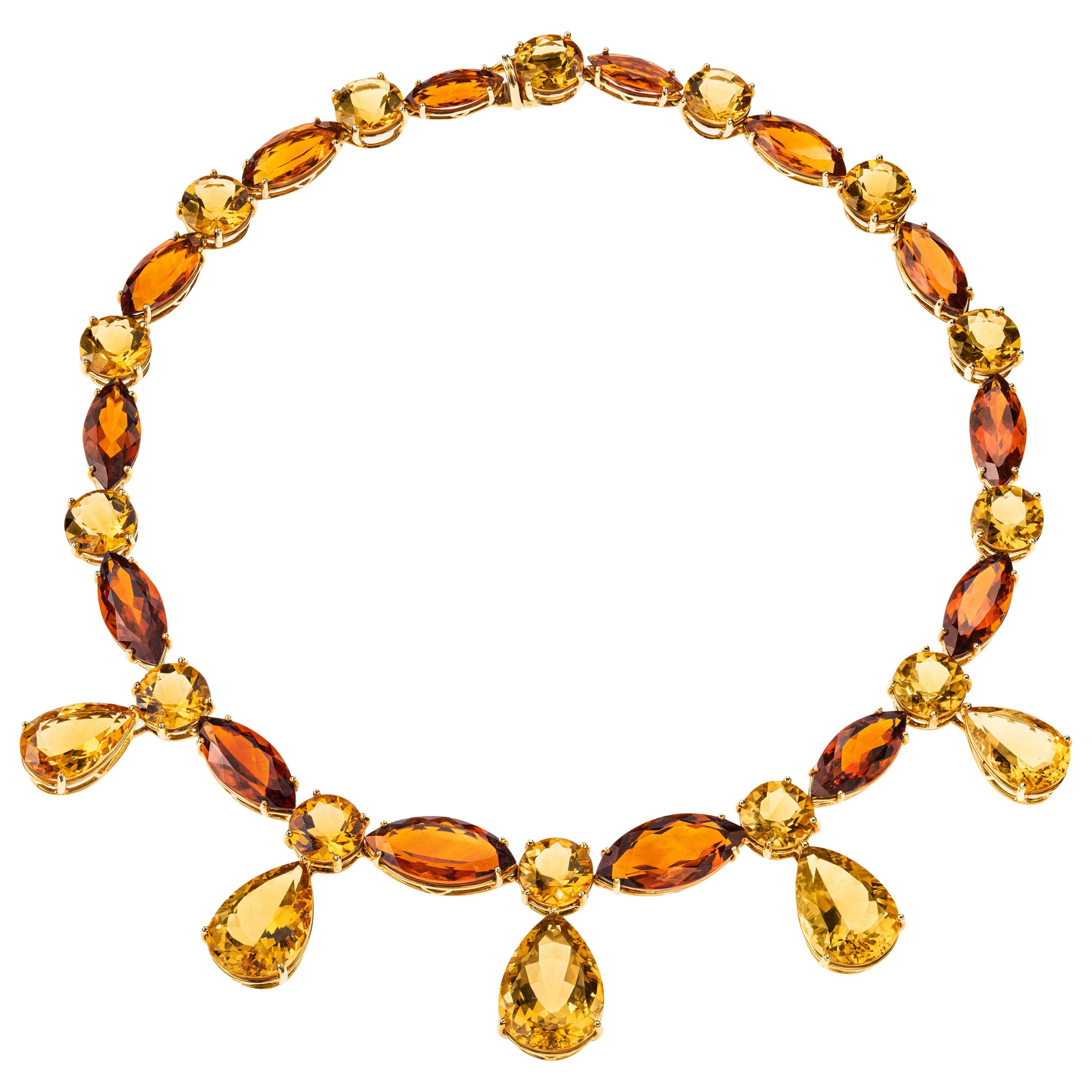 Sabbadini Jewelry 152 Carat Citrine Necklace For Sale