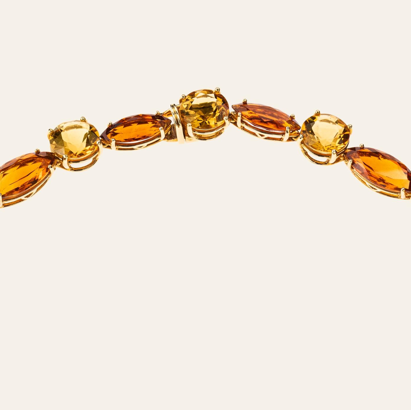 Pear Cut Sabbadini Jewelry 152 Carat Citrine Necklace For Sale