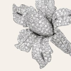 Sabbadini Jewelry Diamond and Platinum Flower Brooch