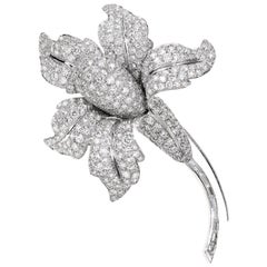 Sabbadini Jewelry Diamond and Platinum Flower Brooch