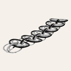 Sabbadini Jewelry White Gold, Diamond and Black Lacquer Contemporary Bracelet