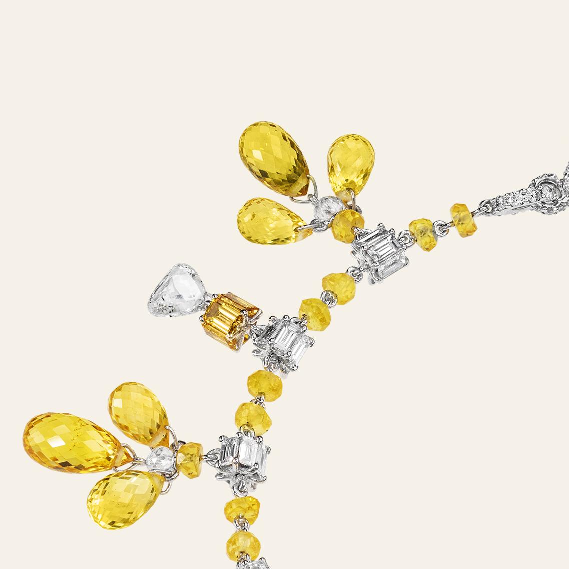 Sabbadini Jewelry Yellow Sapphire Charm Bracelet In New Condition For Sale In Milan, IT