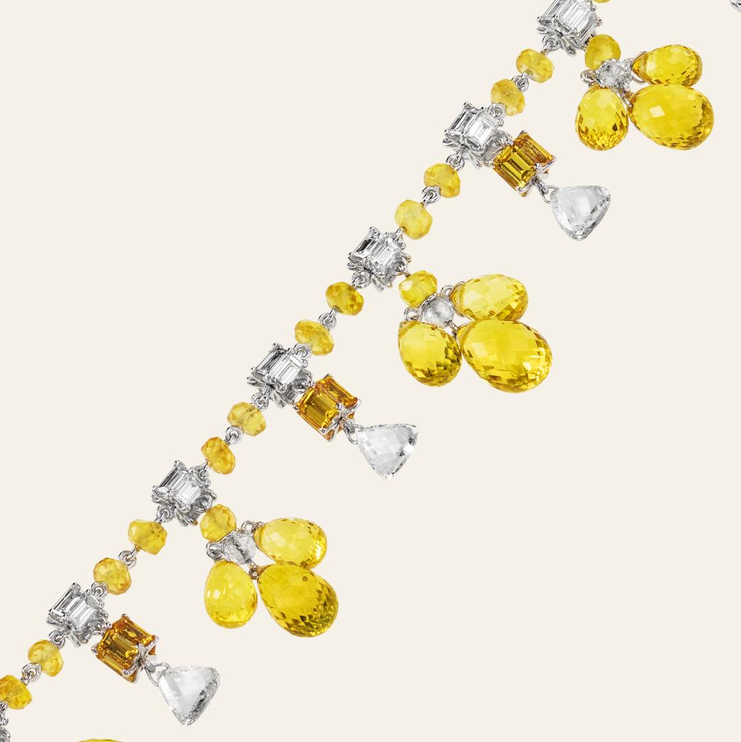 Men's Sabbadini Jewelry Yellow Sapphire Charm Bracelet For Sale