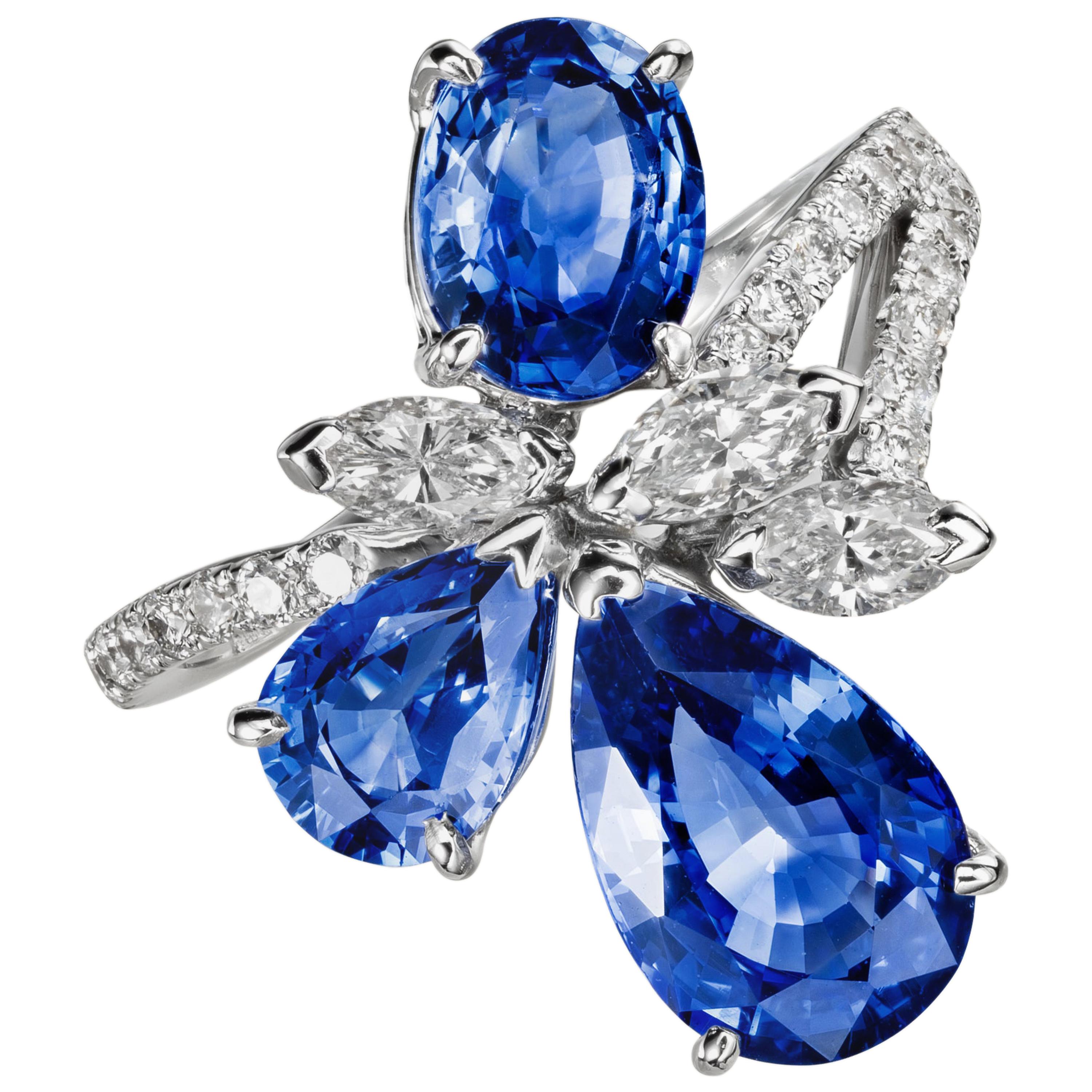 Sabbadini Light Blue Sapphires Ring For Sale