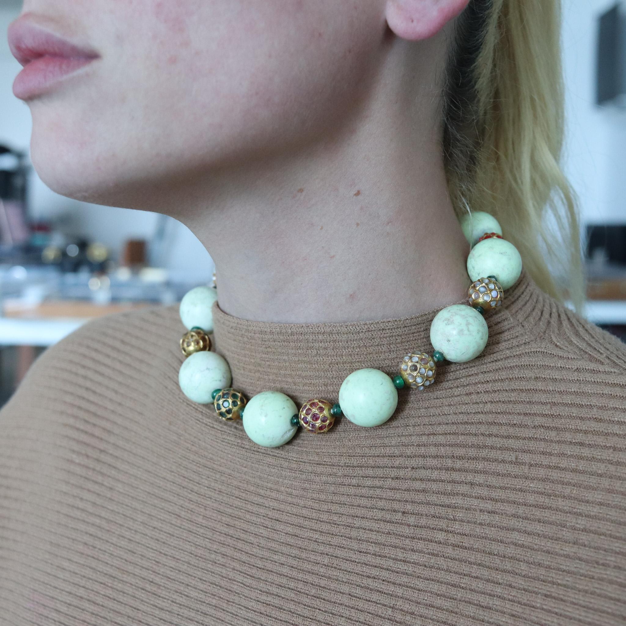 Sabbadini Milano Collar de Cuentas de Ágata en Oro de 18 Quilates 45 Quilates de Piedras Preciosas Naturales 5