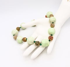 Sabbadini Milano Collier de perles d'agate en or 18 carats et 45 carats de pierres prcieuses naturelles