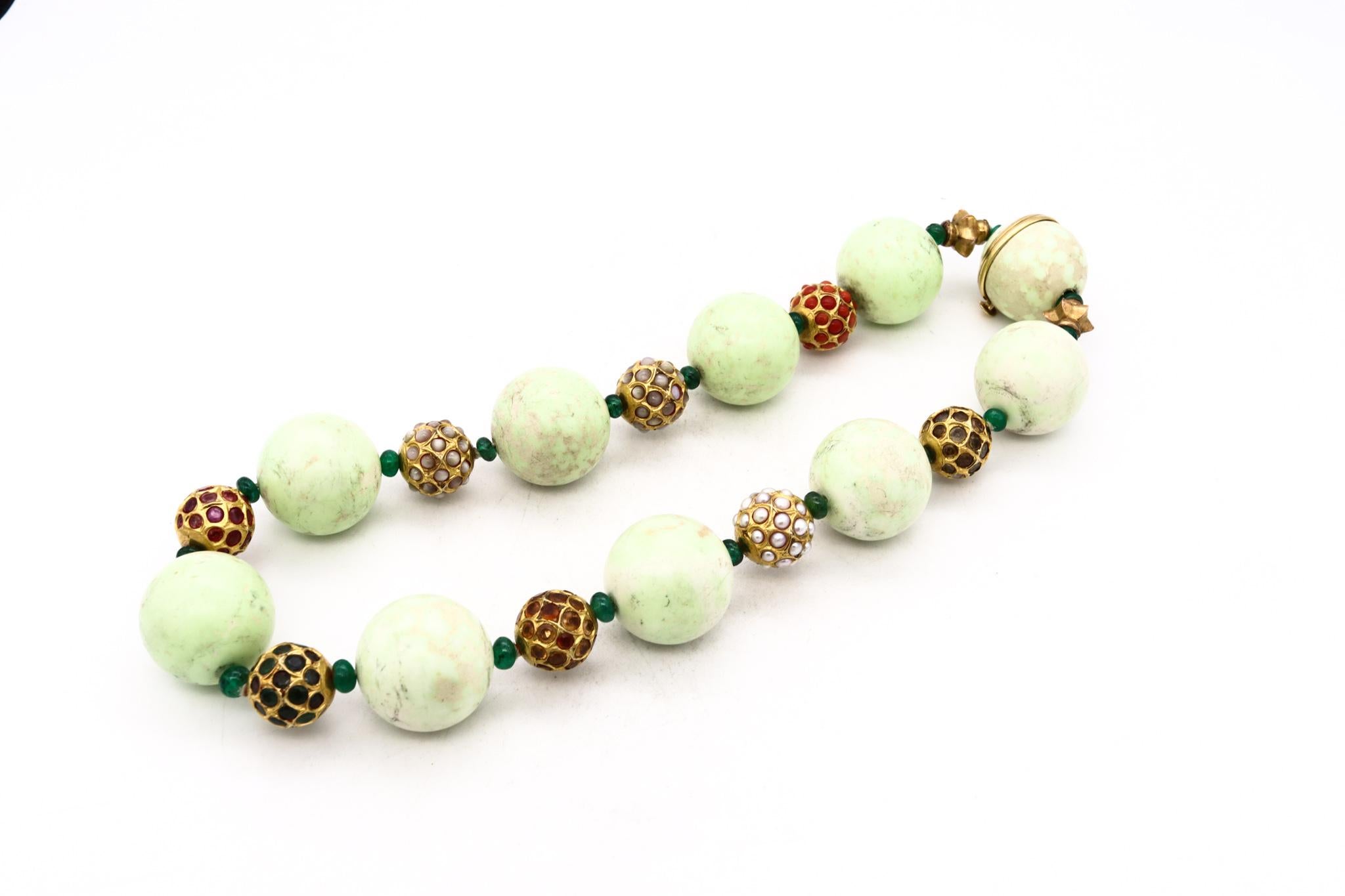 De las mujeres Sabbadini Milano Collar de Cuentas de Ágata en Oro de 18 Quilates 45 Quilates de Piedras Preciosas Naturales