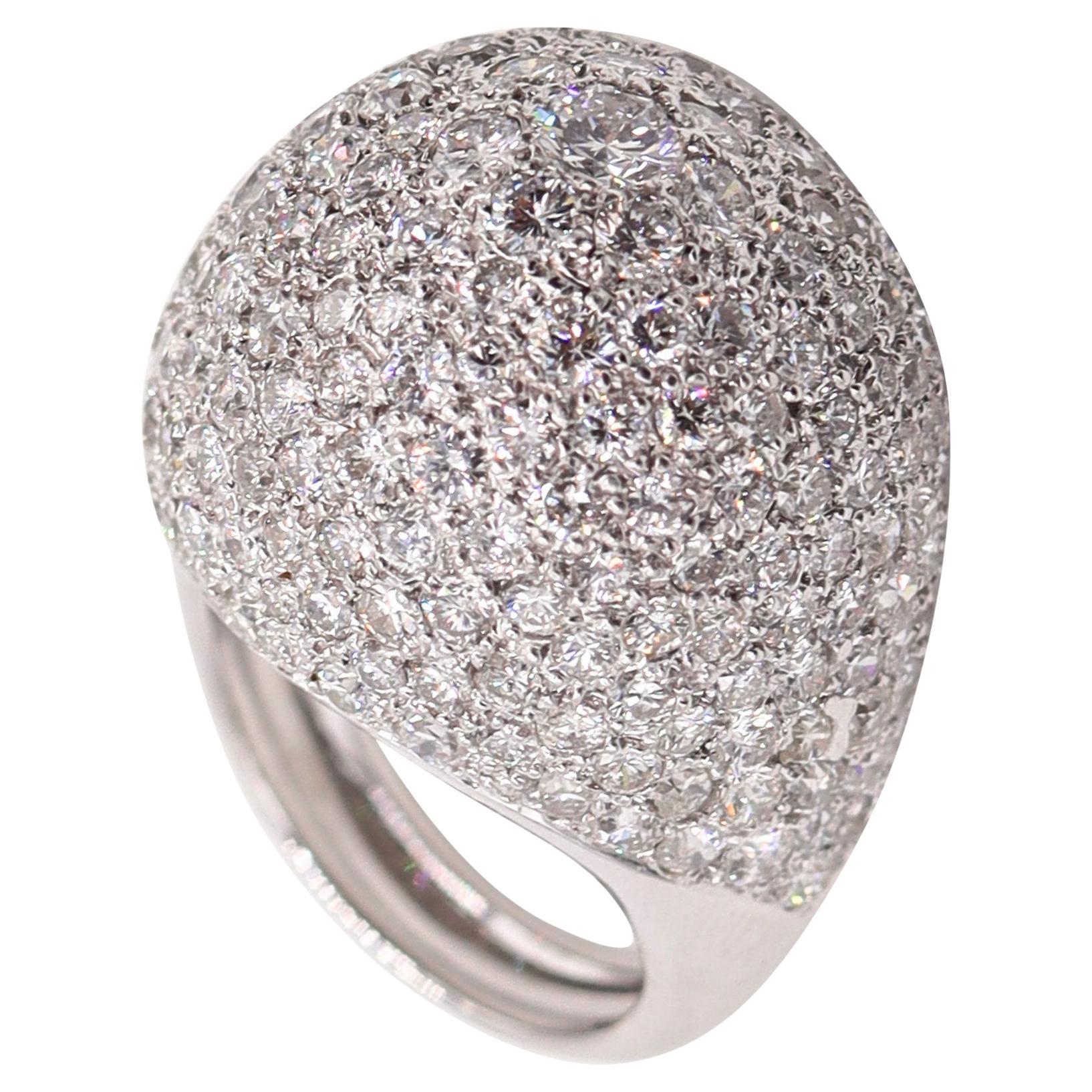 Sabbadini Milano Bombe Cocktail Ring in oro 18Kt con 10,28 carati di diamanti